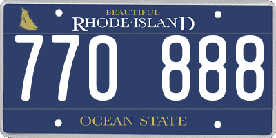RI license plate 770888