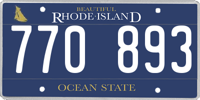 RI license plate 770893
