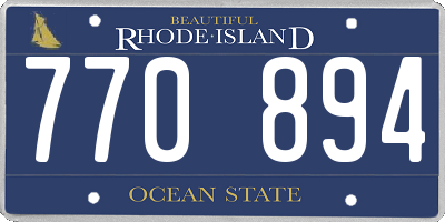 RI license plate 770894