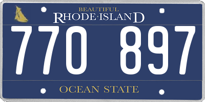 RI license plate 770897