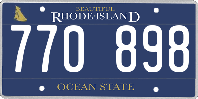 RI license plate 770898