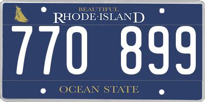 RI license plate 770899