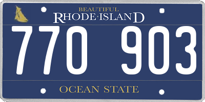 RI license plate 770903
