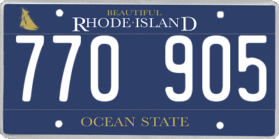 RI license plate 770905