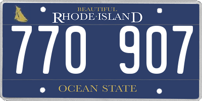RI license plate 770907