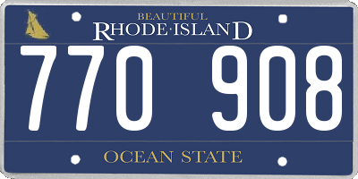 RI license plate 770908