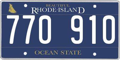 RI license plate 770910