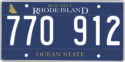 RI license plate 770912