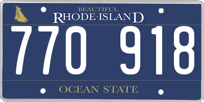 RI license plate 770918