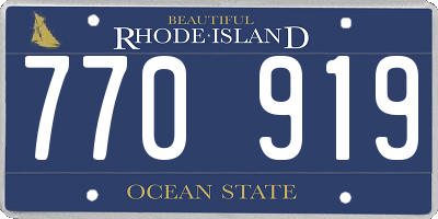 RI license plate 770919