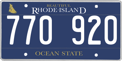 RI license plate 770920