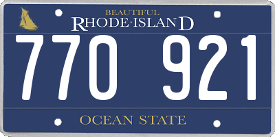 RI license plate 770921