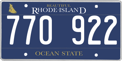 RI license plate 770922
