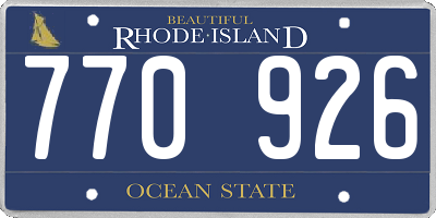 RI license plate 770926