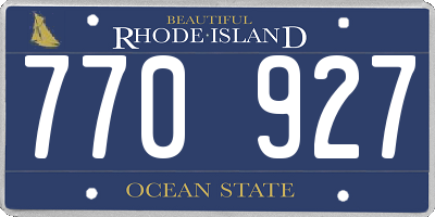 RI license plate 770927