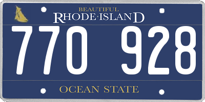 RI license plate 770928