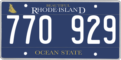 RI license plate 770929