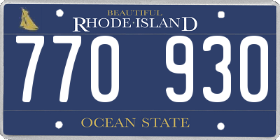 RI license plate 770930