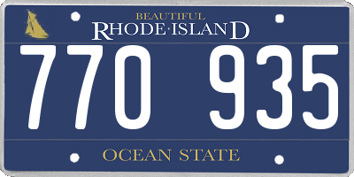 RI license plate 770935
