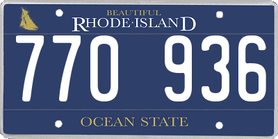 RI license plate 770936