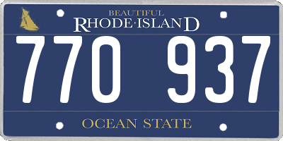 RI license plate 770937