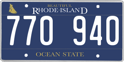 RI license plate 770940