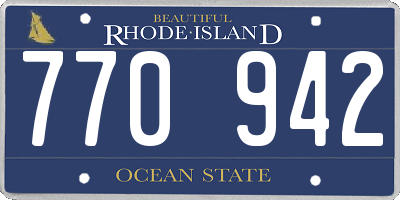 RI license plate 770942