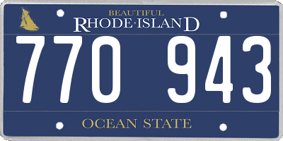 RI license plate 770943
