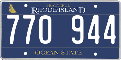 RI license plate 770944