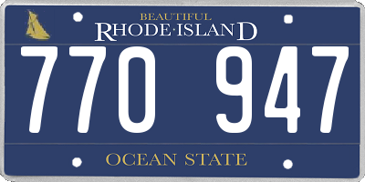 RI license plate 770947