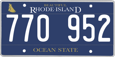 RI license plate 770952