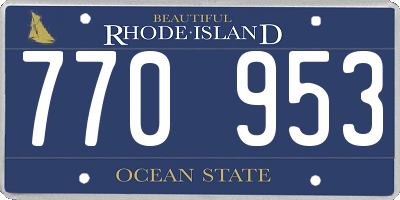 RI license plate 770953