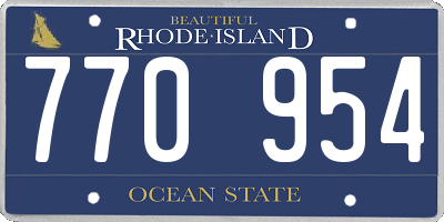 RI license plate 770954