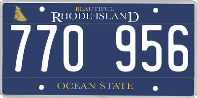 RI license plate 770956