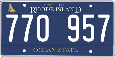 RI license plate 770957