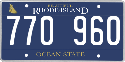 RI license plate 770960