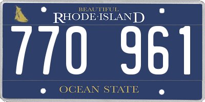 RI license plate 770961