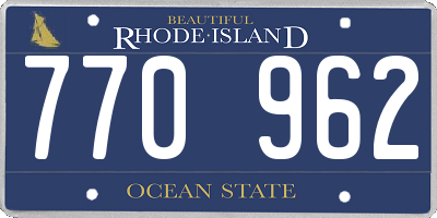 RI license plate 770962