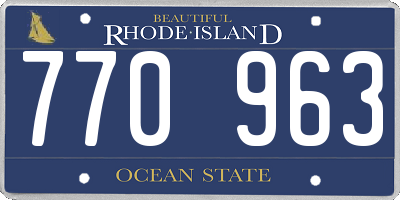 RI license plate 770963