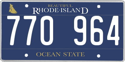 RI license plate 770964