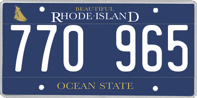 RI license plate 770965
