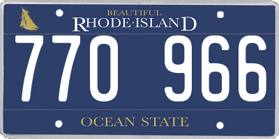 RI license plate 770966