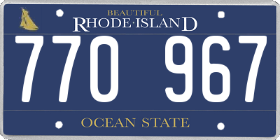 RI license plate 770967