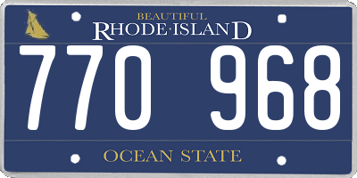 RI license plate 770968