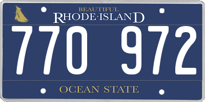 RI license plate 770972