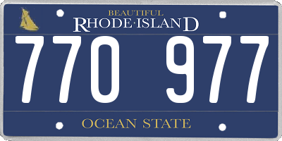 RI license plate 770977