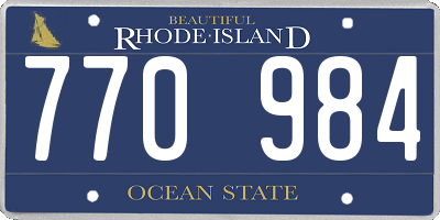 RI license plate 770984