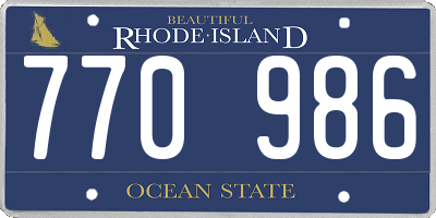 RI license plate 770986