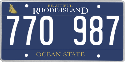 RI license plate 770987
