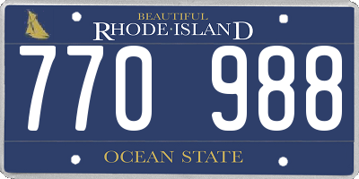 RI license plate 770988